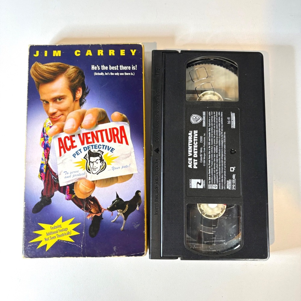 Ace Ventura Pet Detective VHS 1994 Jim Carrey Warner Home Video Comedy Movie